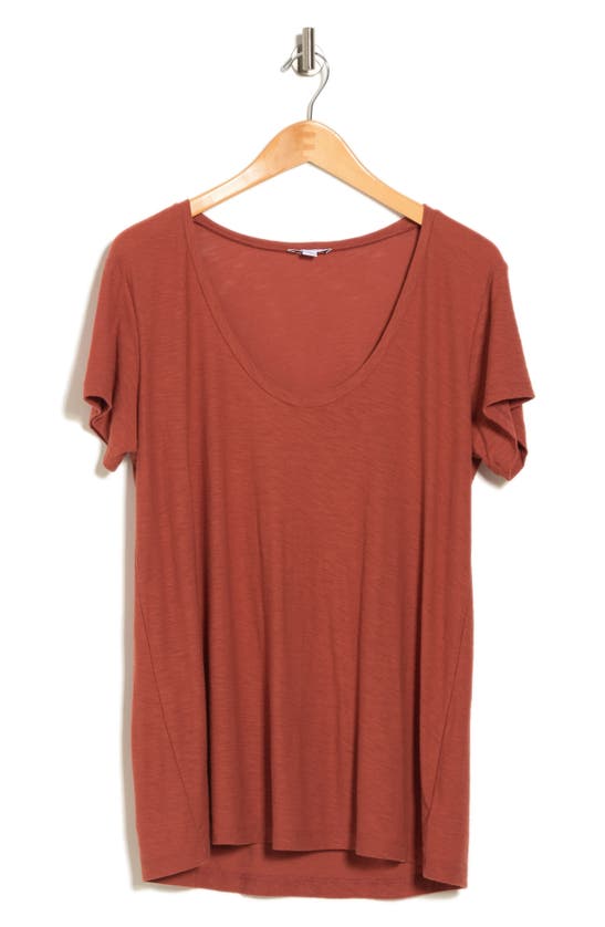 James Perse Deep V-neck T-shirt In Ember