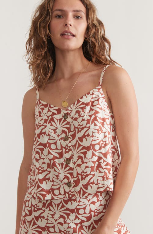 Shop Marine Layer Celeste Floral Hemp Blend Camisole In Auburn Tropicali