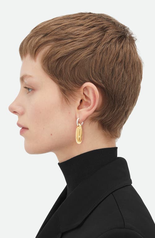 Bottega Veneta Ellipse Earrings In 8119 Silver/yellow Gold
