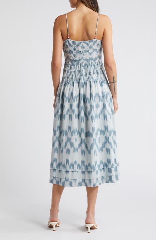 Shop Saylor Adalene Cotton Ikat Sundress In Indigo