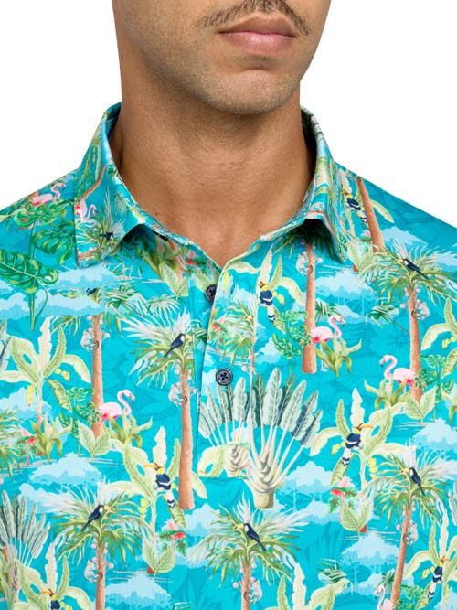 Construct Con.struct Tropical Birds Print Performance Golf Polo In Multi