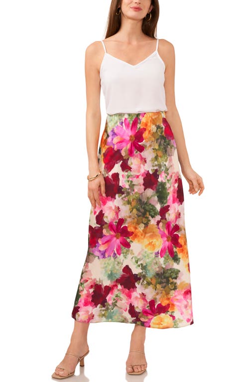 Shop Vince Camuto Aline Floral Maxi Skirt In Antique White