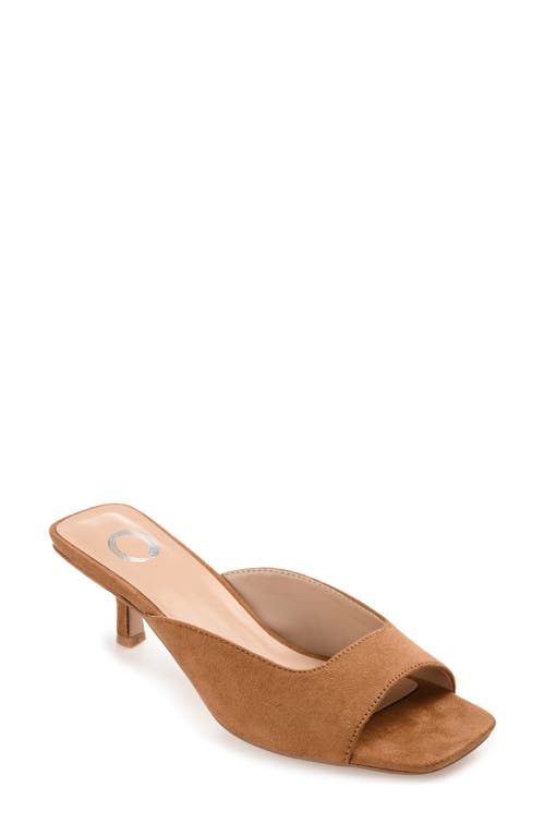 Shop Journee Collection Larna Kitten Heel Mule In Tan