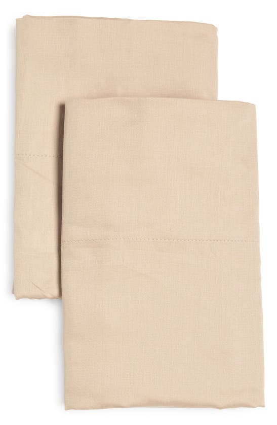 Ted Baker Plain Dye Collection Set Of 2 Standard Pillowcases In Taupe