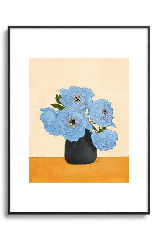 Deny Designs Bouquet Gift Blue Framed Art Print In Cream
