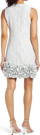 Donna Ricco Ruffle Hem Floral Jacquard Sheath Dress Nordstrom