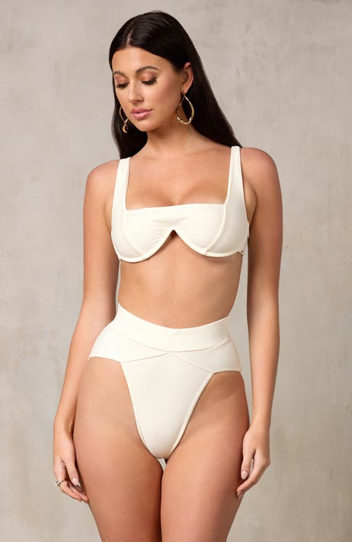 Shop Mbm Swim Chance Bikini Top In Cream