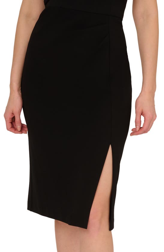 Shop Adrianna Papell One-shoulder Crepe Knit Cocktail Dress In Black