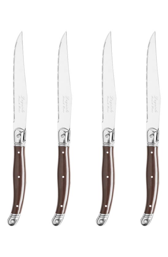 French Home Laguiole Steak Knife In Chocolate Brown