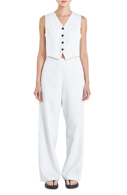 Grey Lab Vest Wide Leg Jumpsuit White at Nordstrom,