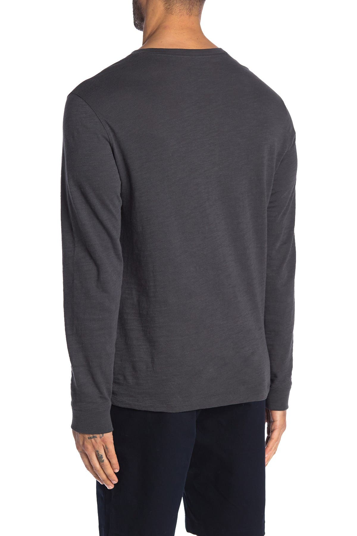 Black Vince Mens Garment Dye Henley XL