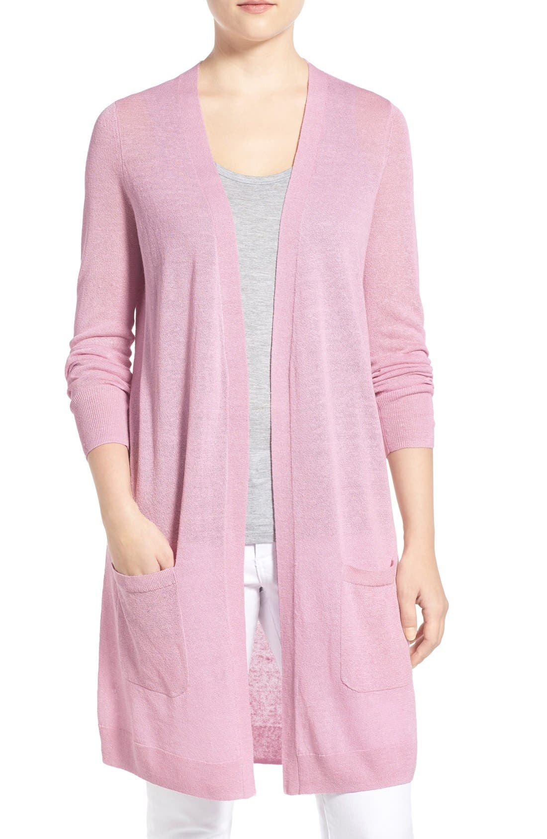 halogen linen cardigan