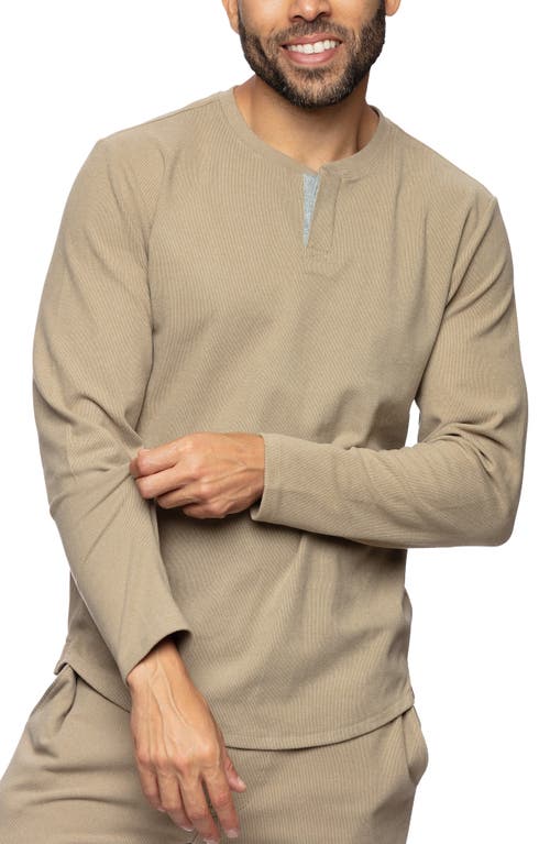 Northend Ribbed Henley in Caramel