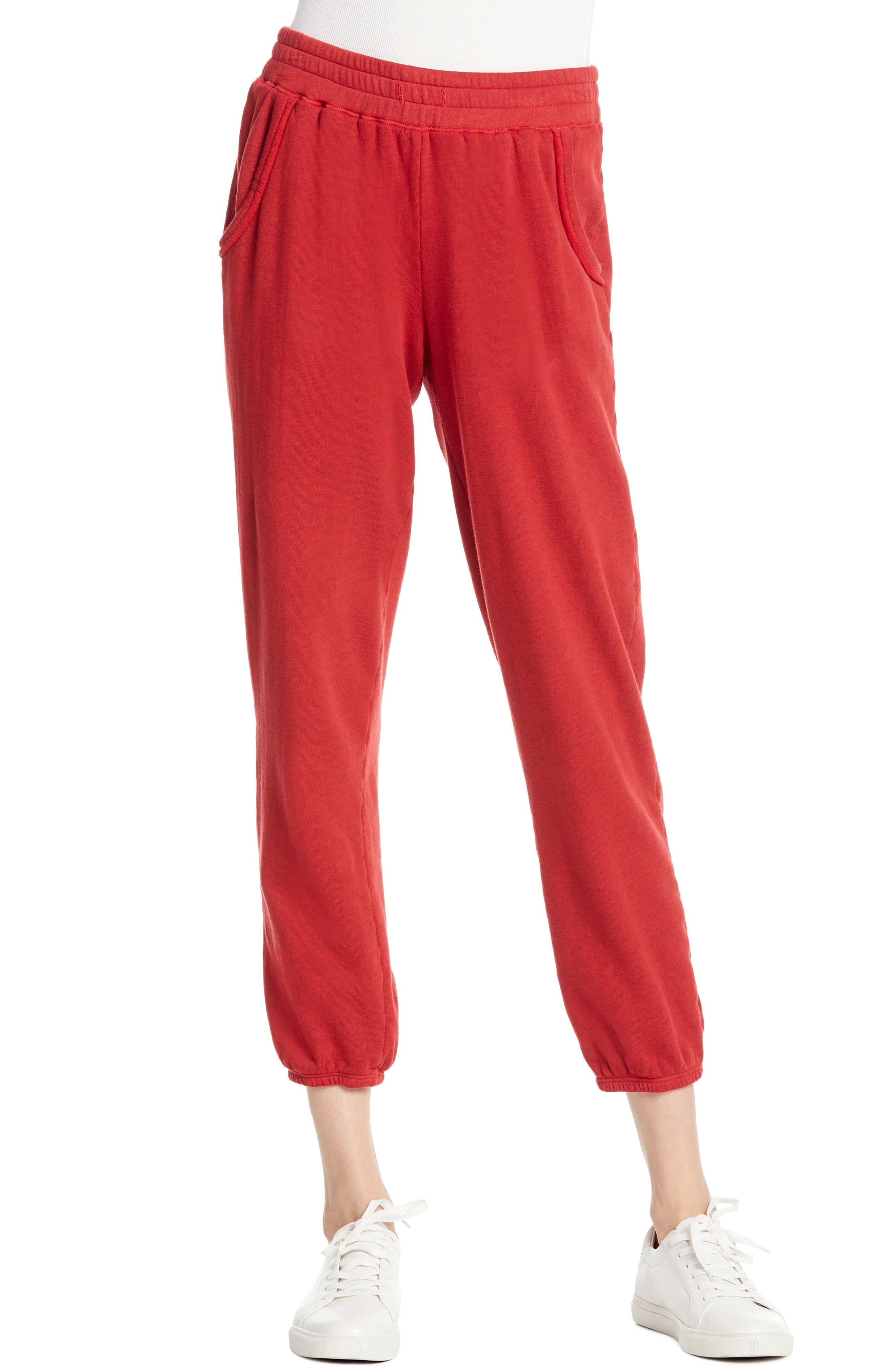 Michael Stars Cozy Terry Sweatpants, Red