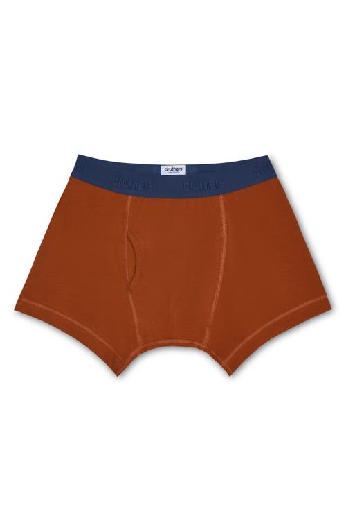 Druthers Nyc Organic Cotton Boxer Briefs In Terra Cotta