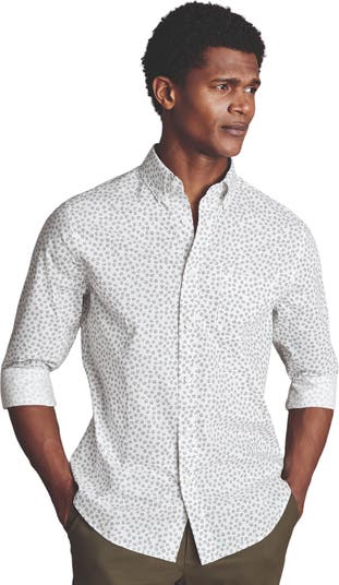 Charles Tyrwhitt Slim Fit Semi Cutaway Collar Non Iron Floral Geo Print Shirt Nordstrom