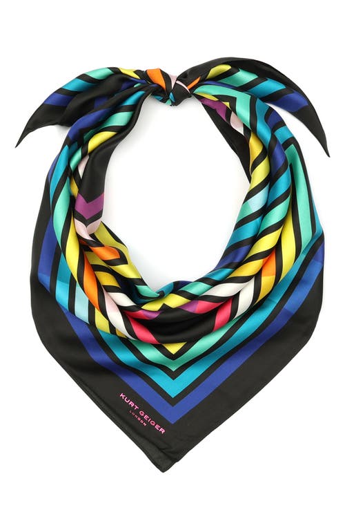 Abstract Square Large Silk Scarf in Rainbow
