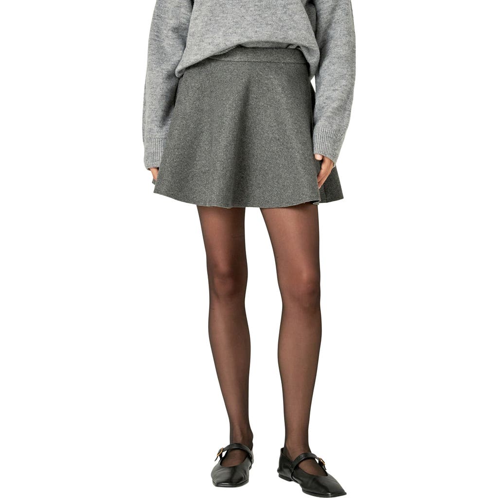 English Factory Flared Miniskirt In Charcoal