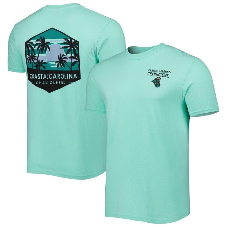 Shop Image One Teal Coastal Carolina Chanticleers Landscape Shield T-shirt