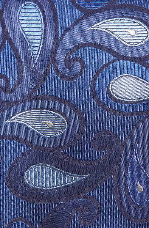 Shop David Donahue Paisley Silk Tie In Navy