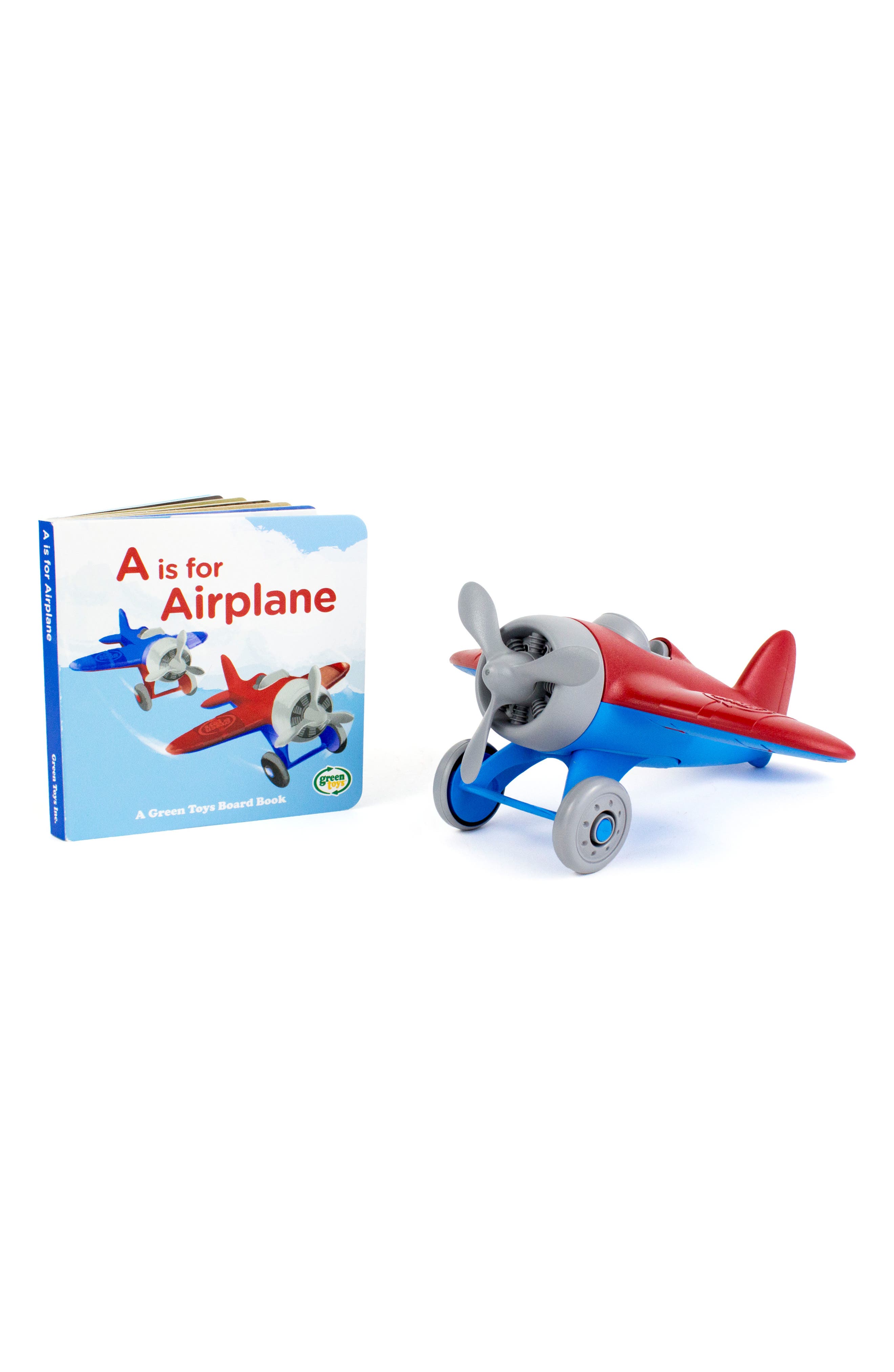 UPC 816409012359 product image for Green Toys Airplane Toy & Alphabet Book Set, Size One Size - Blue | upcitemdb.com