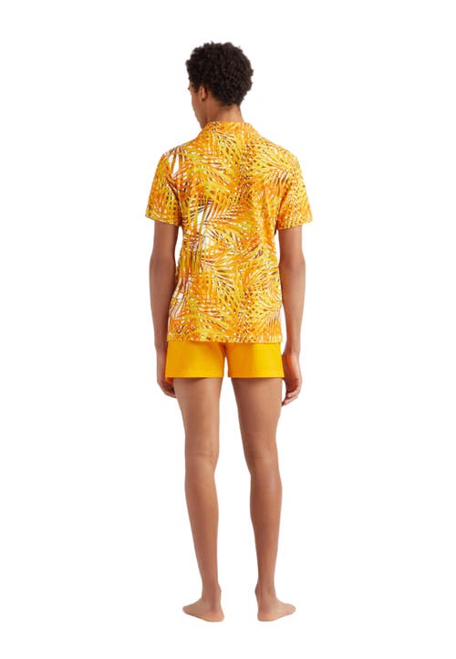 Vilebrequin Palm Leaves Printed Terry Polo In Mangue