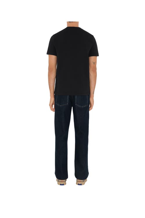Burberry Mens Black Logo-patch Regular-fit Cotton-jersey T-shirt In Black