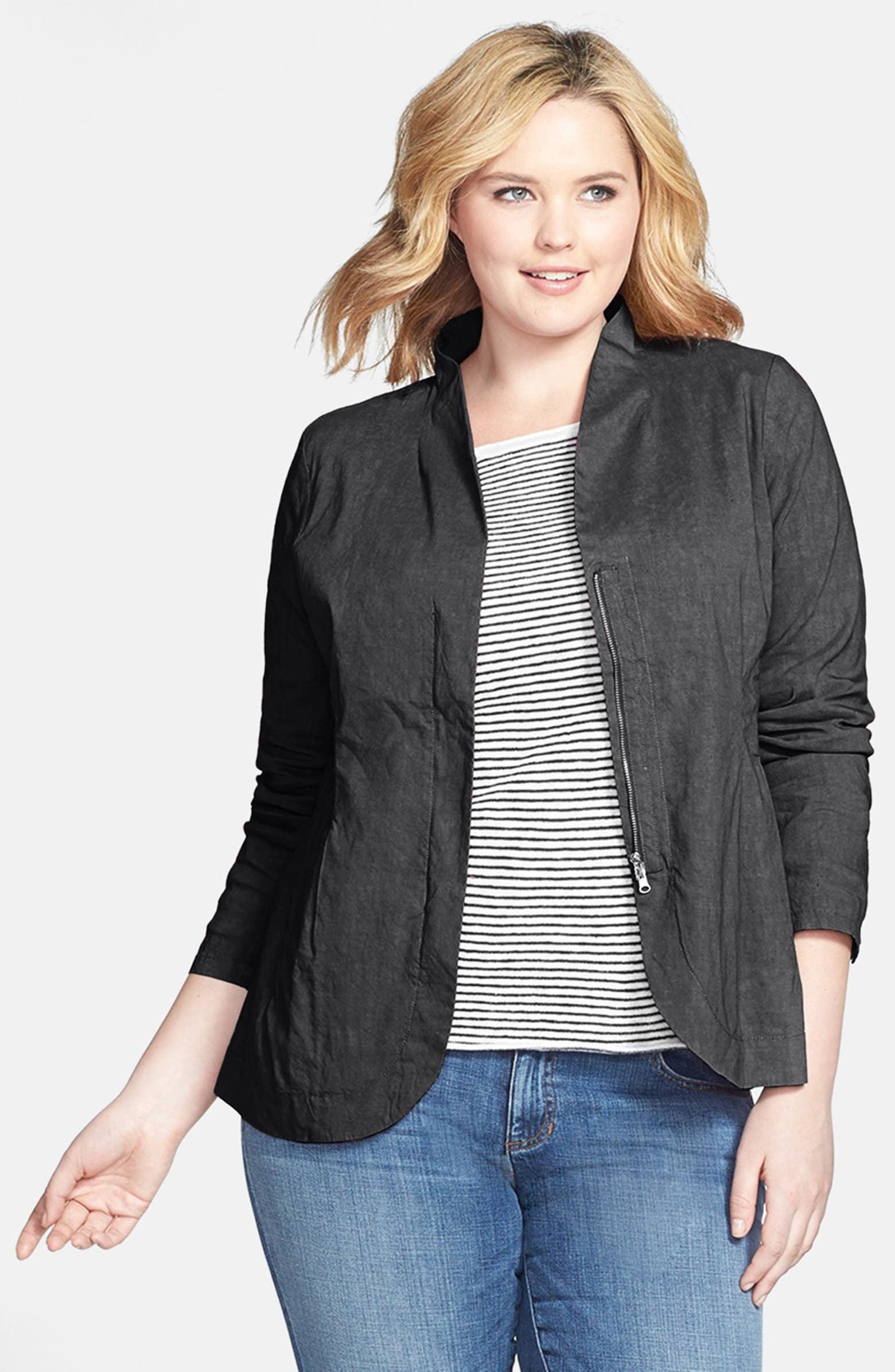 Eileen Fisher Crinkle Jacket (Plus Size) | Nordstrom