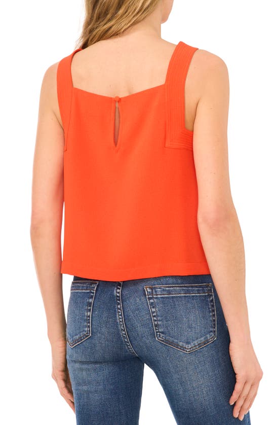 Shop Cece Square Neck Crop Tank Top In Tigerlily