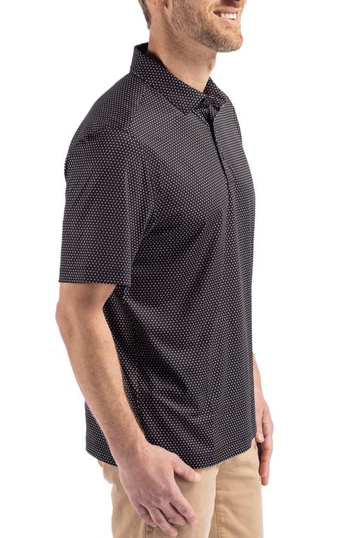 Cutter & Buck Pike Shadow Check Print Polo In Black
