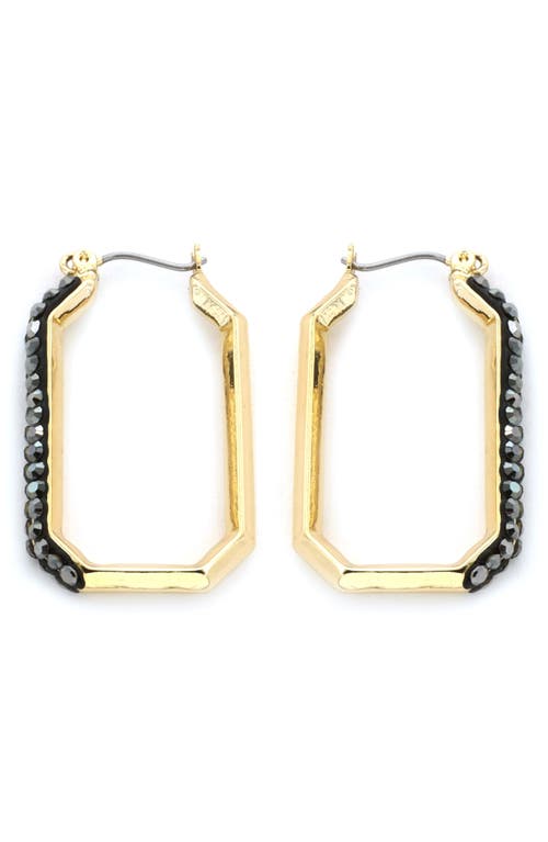 Panacea Pavé Rectangle Hoop Earrings In Hematite