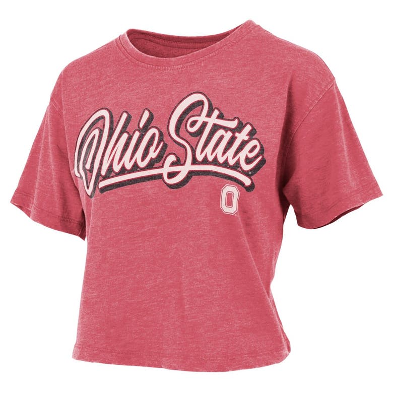 Shop Pressbox Scarlet Ohio State Buckeyes Team Script Harlow Vintage Waist Length T-shirt