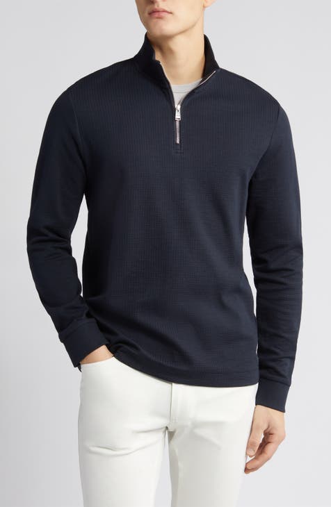 Tenore Quarter Zip Cotton Knit Pullover