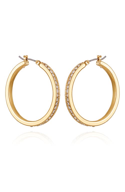 Vince Camuto Pavé Crystal Hoop Earrings In Goldtone1