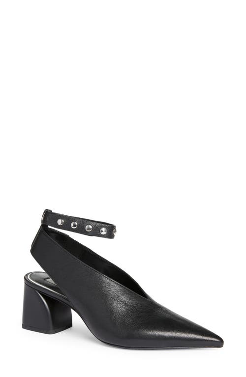 Victory Ankle Strap Pointed Toe Pump in Black
