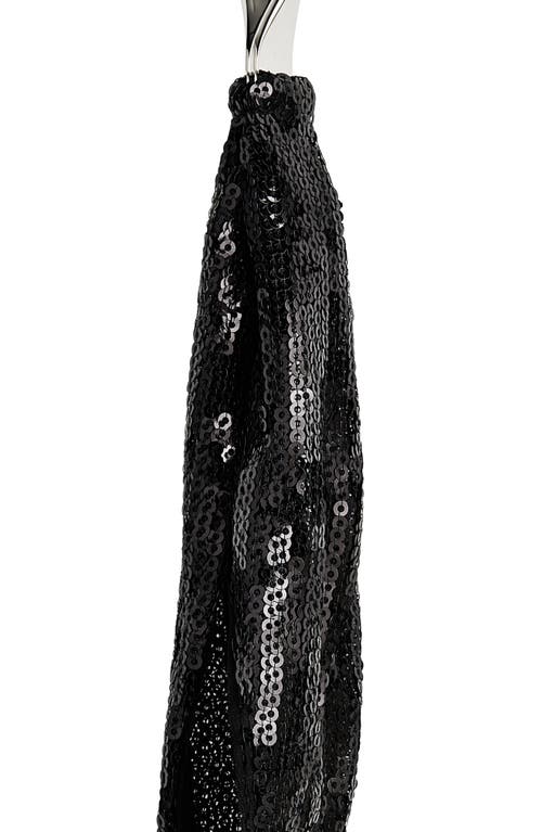 Shop Courrèges Single Sequin Scarf Earring In Black