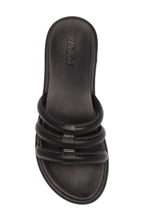 Shop Olukai Tiare Slide Sandal In Black/black