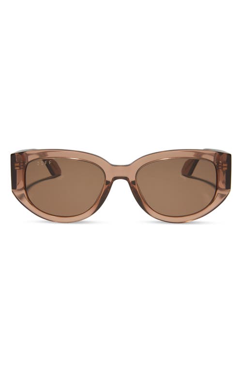 Diff Drew 54mm Polarized Oval Sunglasses In Brown