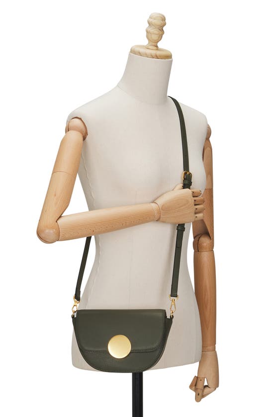 Shop Oryany Lottie Leather Saddle Crossbody Bag In Olive