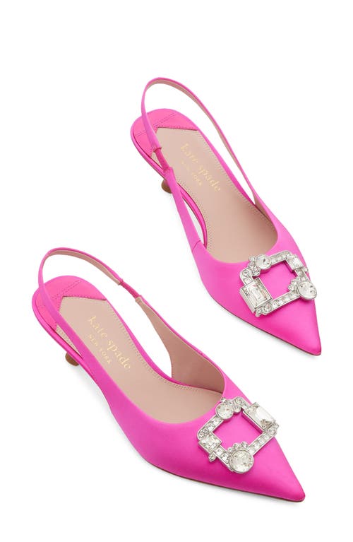 Kate Spade New York Renata Slingback Pointed Toe Kitten Heel Pump In Vivid Snapdragon