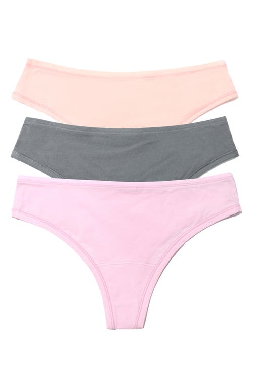 Hanky Panky Play Assorted 3-pack Thongs In Meadow/sweet Nothing/so Coal