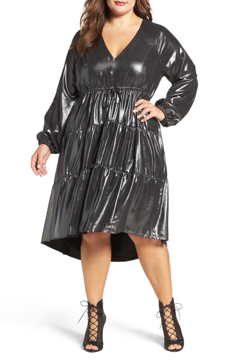 Melissa Mccarthy Seven7 Metallic Fit Flare Dress Plus Size