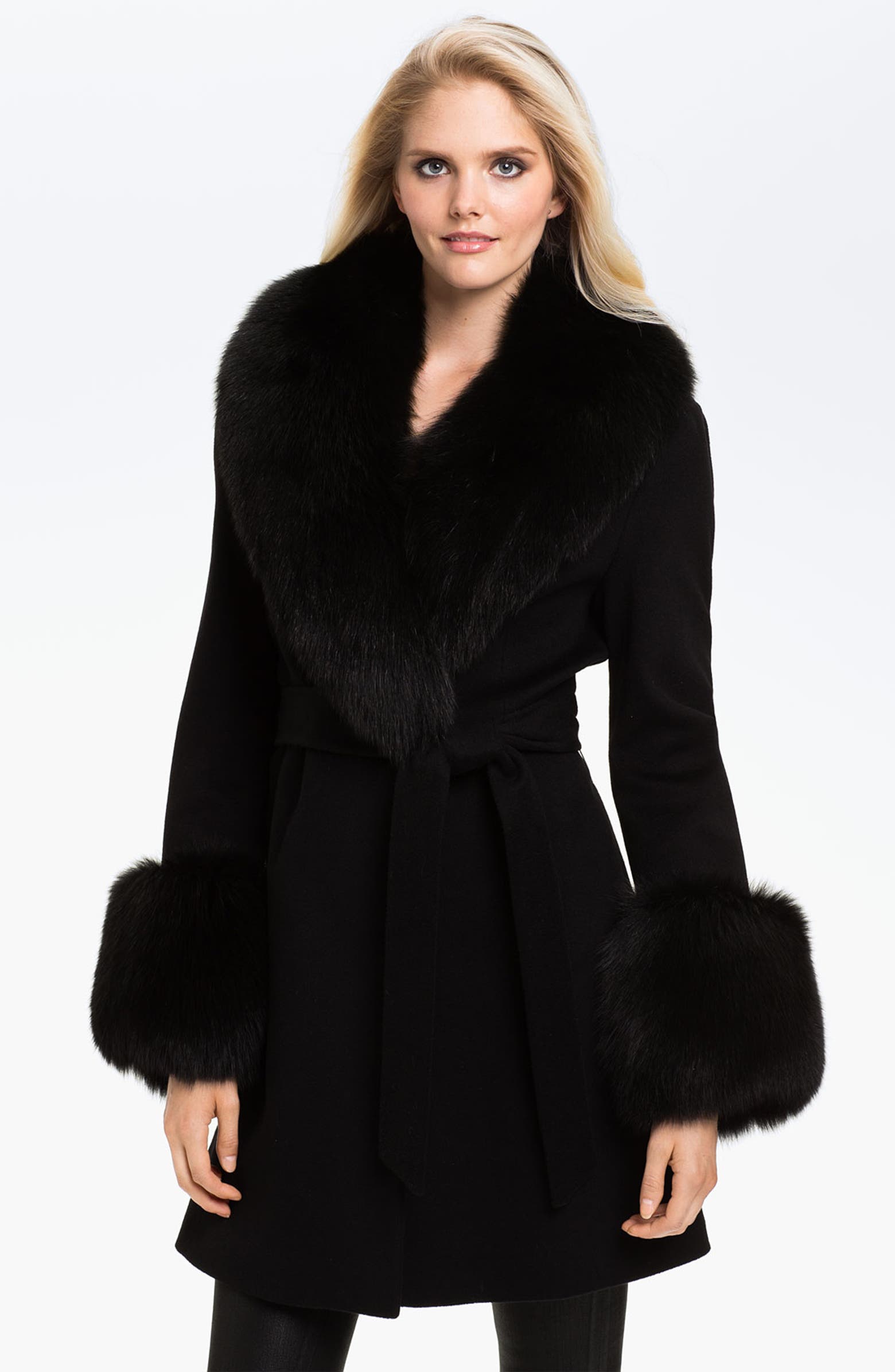 Dale Dressin Wool Coat with Genuine Fox Fur Trim | Nordstrom