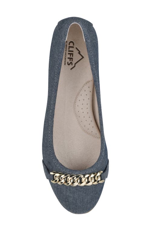 Cliffs By White Mountain White Mountain Charmed Flat In Denim Blue/fabric