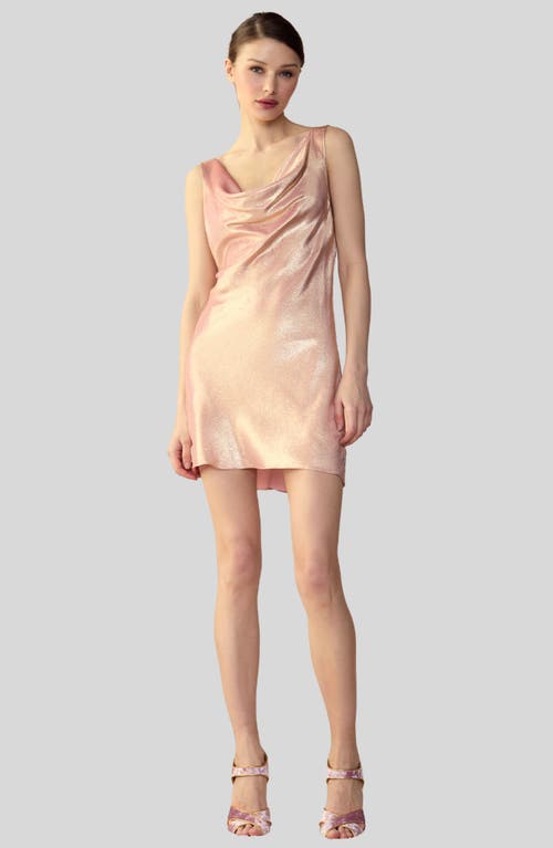 Shop Cynthia Rowley Shimmering Siren Dress In Metallic Rose Gold