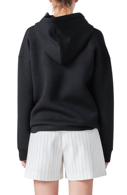 Grey Lab Logo Graphic Hoodie In Black