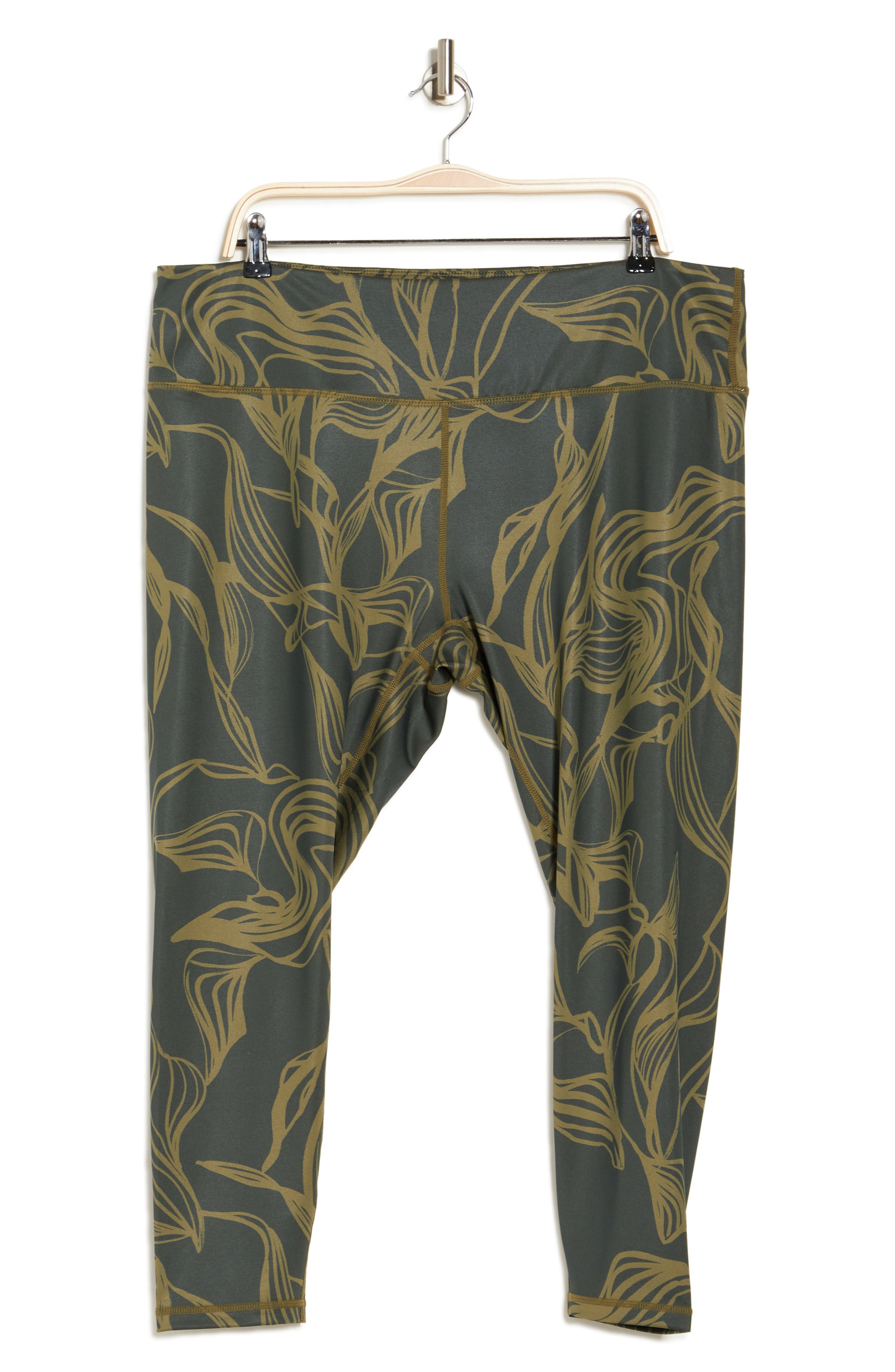 Z By Zella High Waist Daily 7/8 Leggings In Green Urban Ribbon Floral