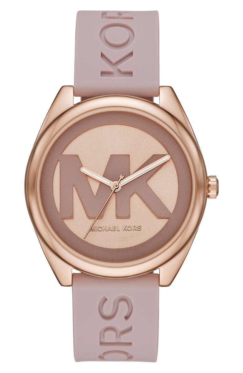 Michael Kors Janelle Silicone Strap Watch, 42mm | Nordstromrack