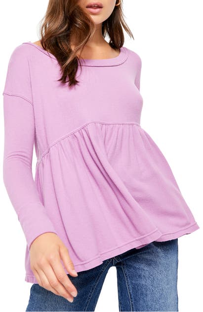 Free People Forever Your Girl Drape Tee In Plum Lilac