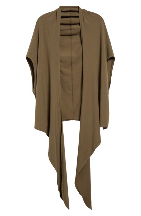Maccapani Hooded Knit Wrap Top In Moss
